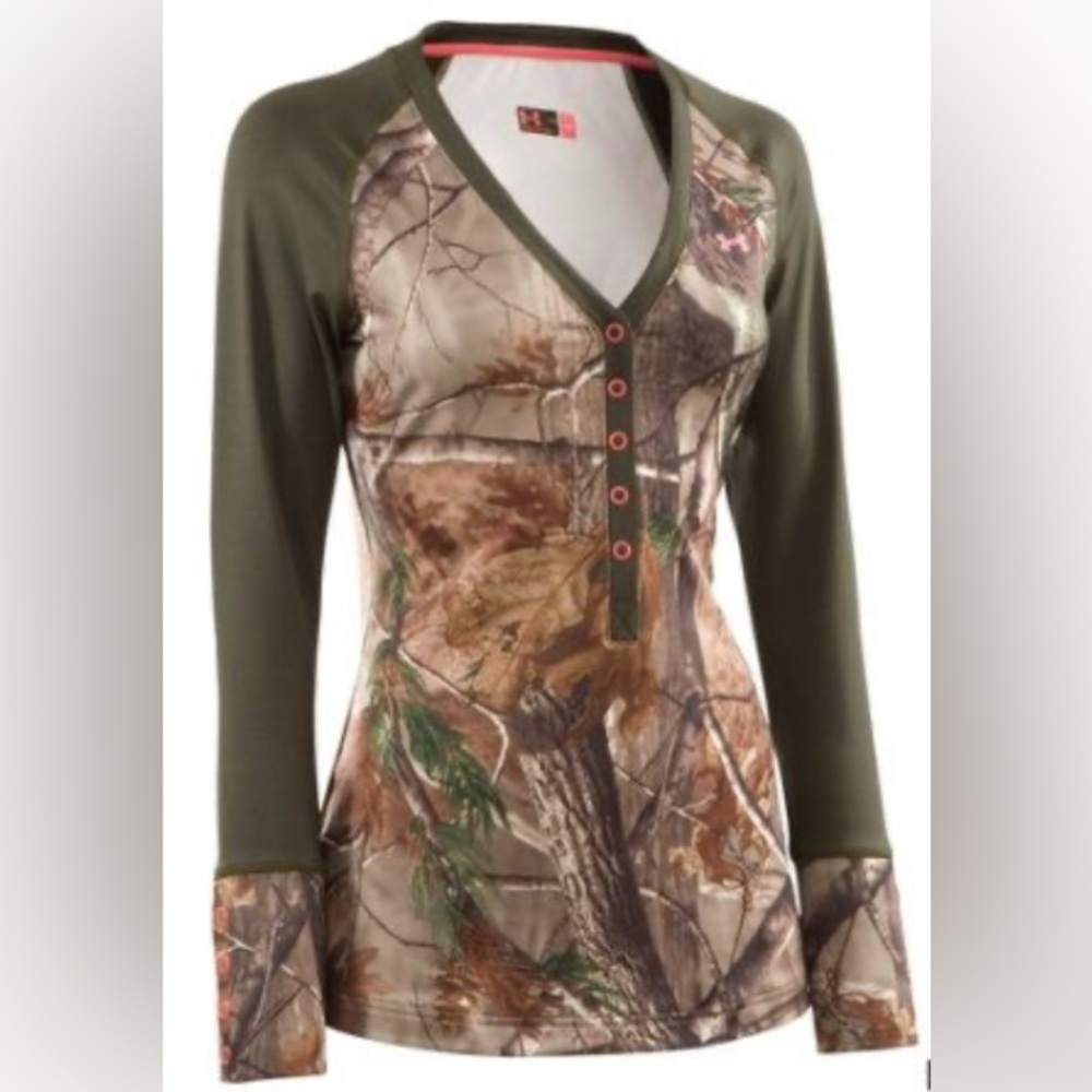 Under Armour Scent Control Camouflage Long Sleeve Shirt Women’s Size Large